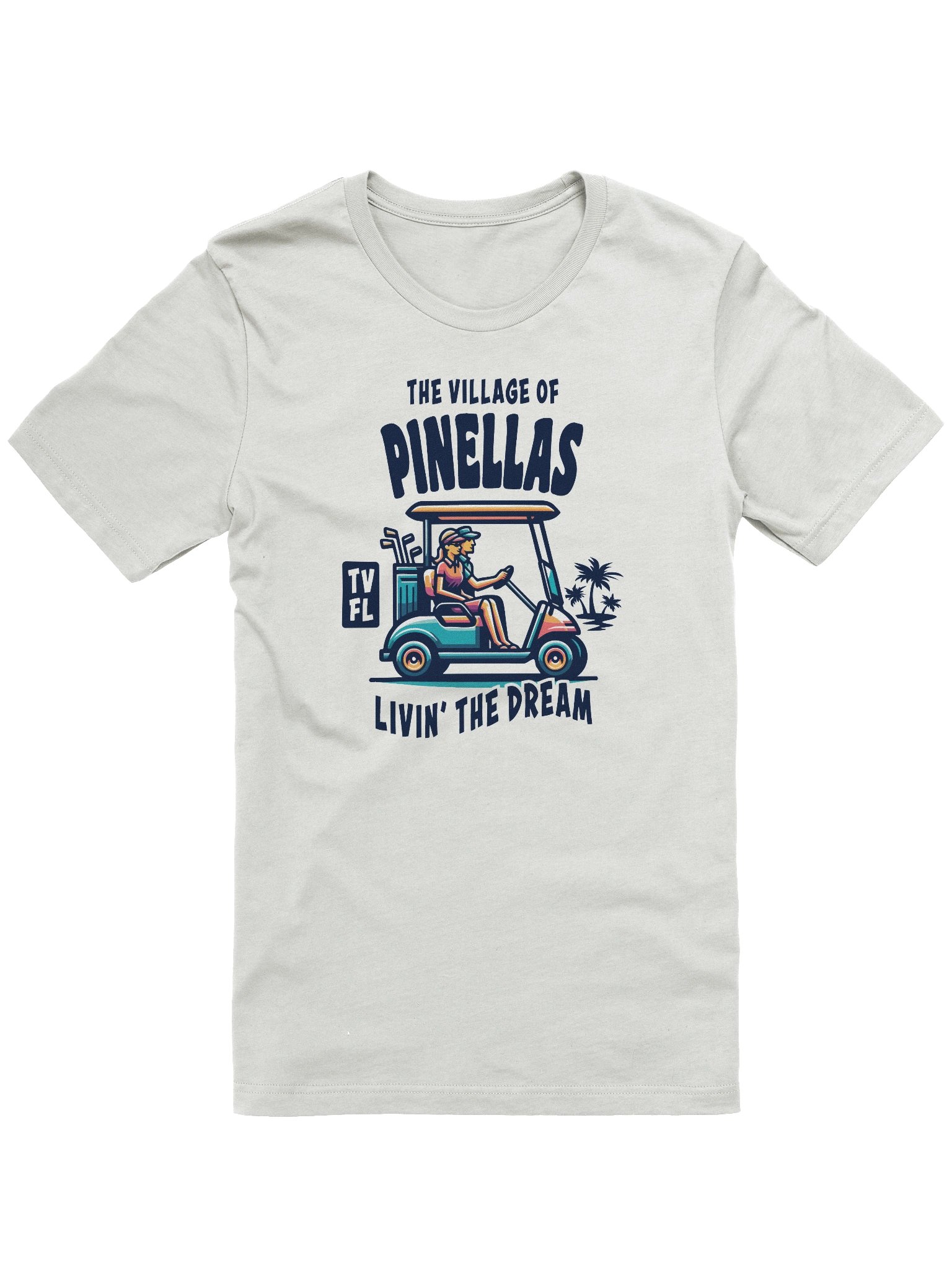 The Village of Pinellas TV FL Golf Cart Design T-Shirt product image (2)