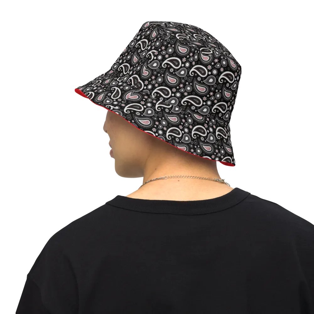 Black Paisley Dreams Reversible Bucket Hat product image (9)