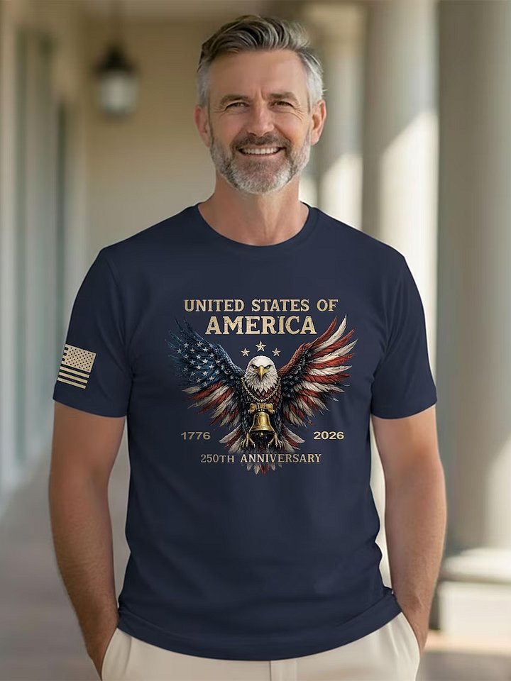 USA 250th Anniversary Patriotic Eagle T-Shirt | 1776-2026 Independence Day Apparel product image (1)