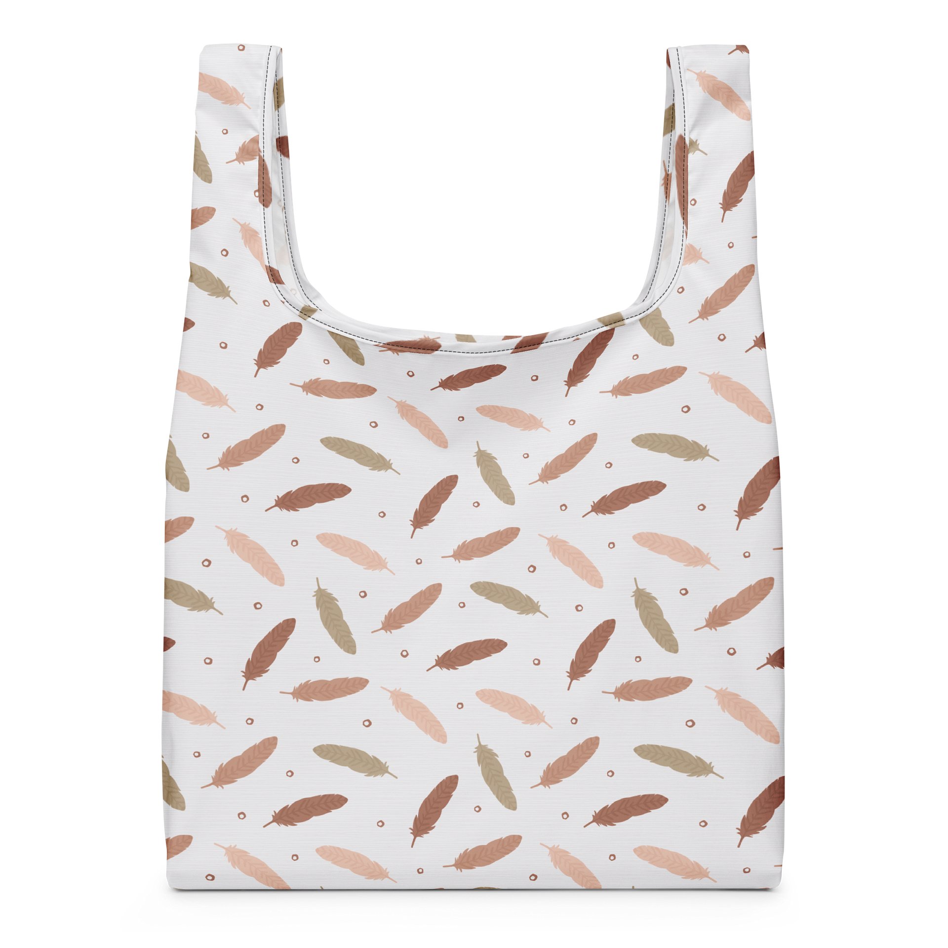 Mocha Mousse Feathers Shopping Bag product image (1)