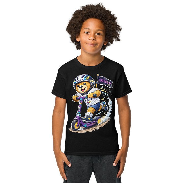 Bobzie’s Scooter Adventure Youth T-Shirt – Ride Bold Edition product image (1)