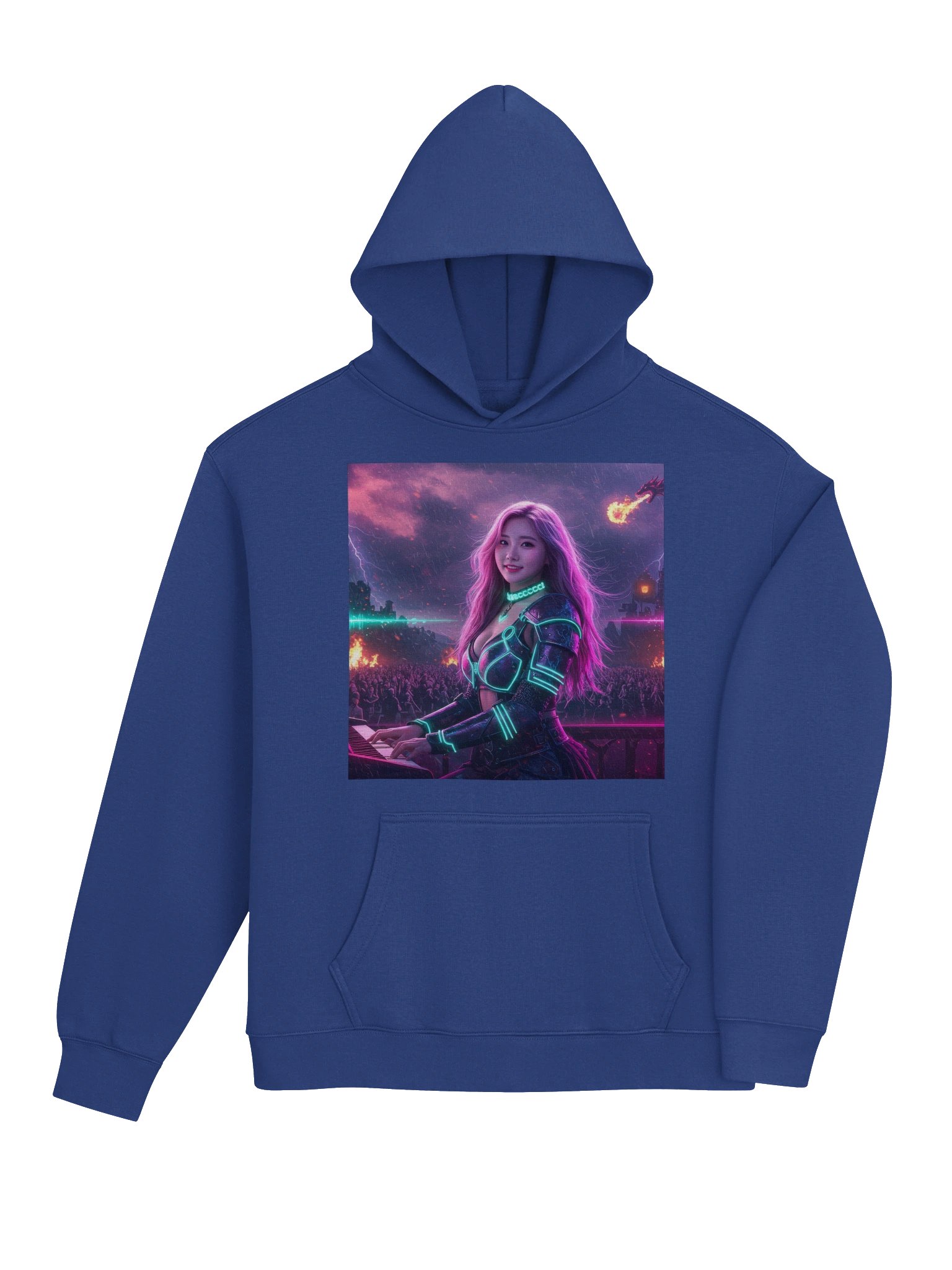 Deltasona Unisex Premium Hoodie (80% Cotton) - Blue product image (4)