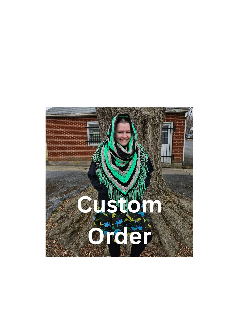 CUSTOM ORDER of Crochet Wild Oleander Hooded Scarf product image (1)
