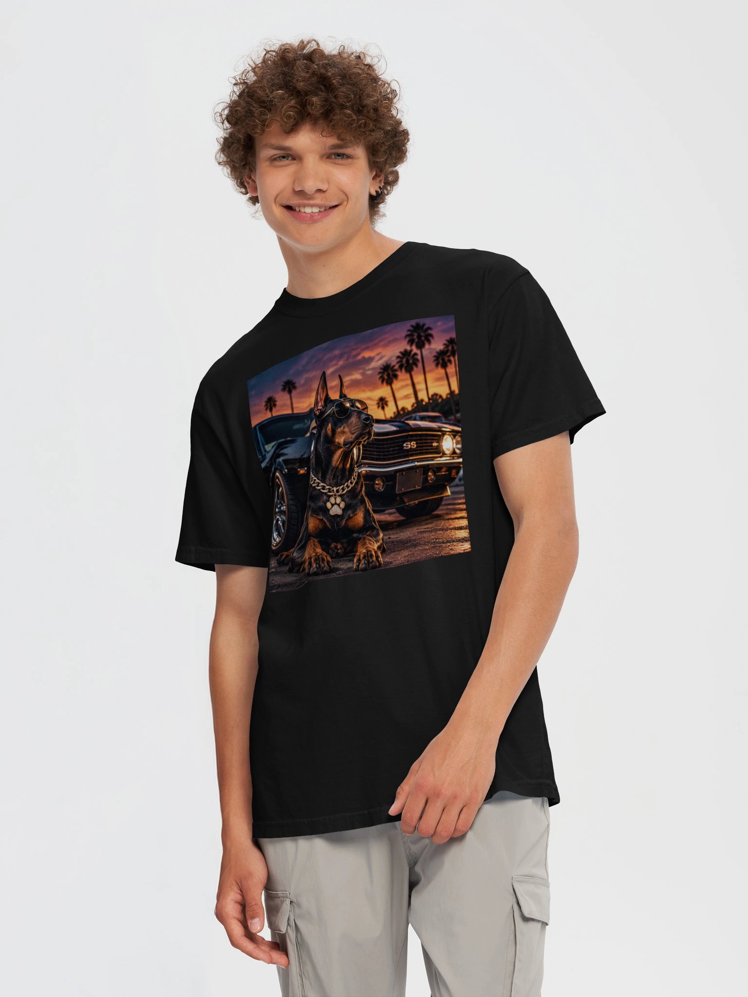 Doberman Dog T-Shirt | Muscle Car Graphic Tee | Car Lover Shirt | Vintage Automotive Dog Tee product image (4)