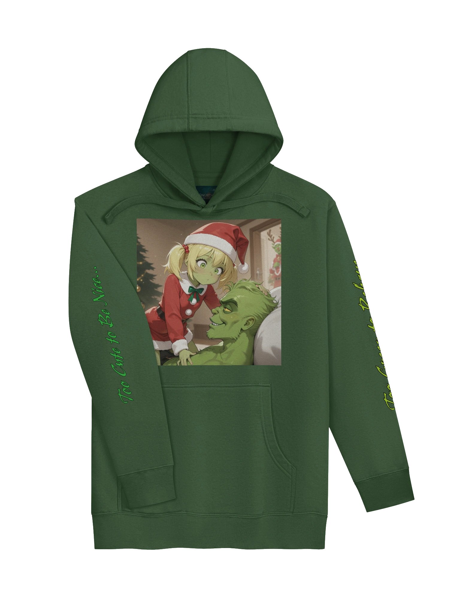 Too Cute to Be Nice — Anime Christmas Mischief Hoodie product image (2)
