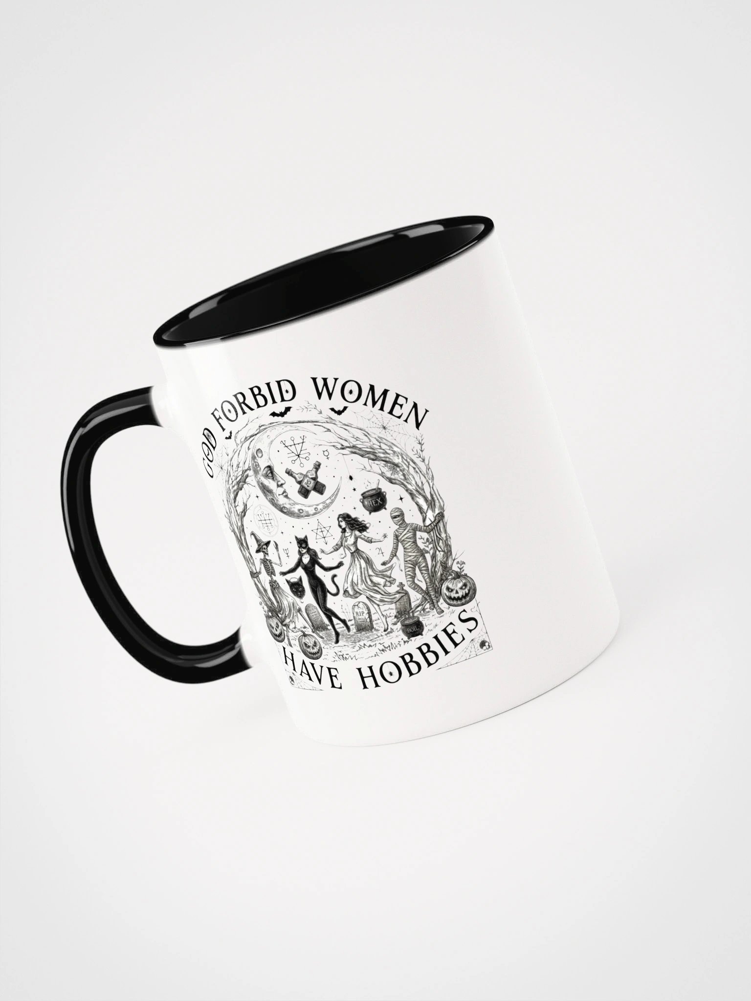 God Forbid Women Have Hobbies Vintage Halloween Coffee Mug product image (3)