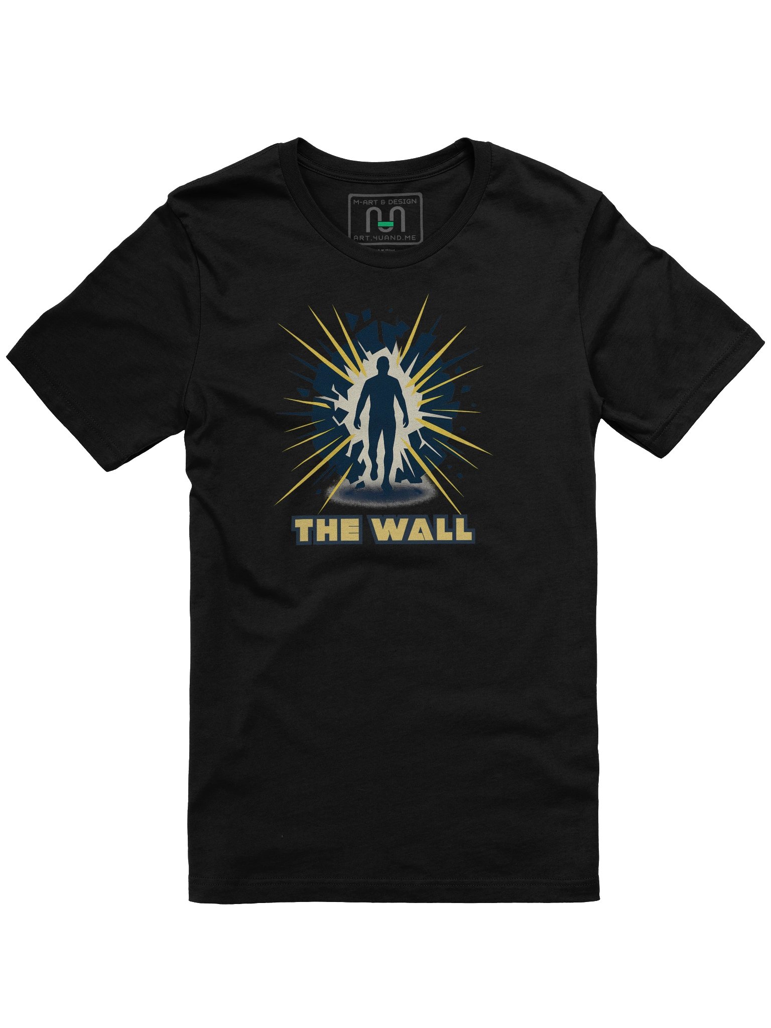 The Wall – Abstract Energy Burst Running Tee Marathon Motivation Shirt - by M-Art & Design product image (1)