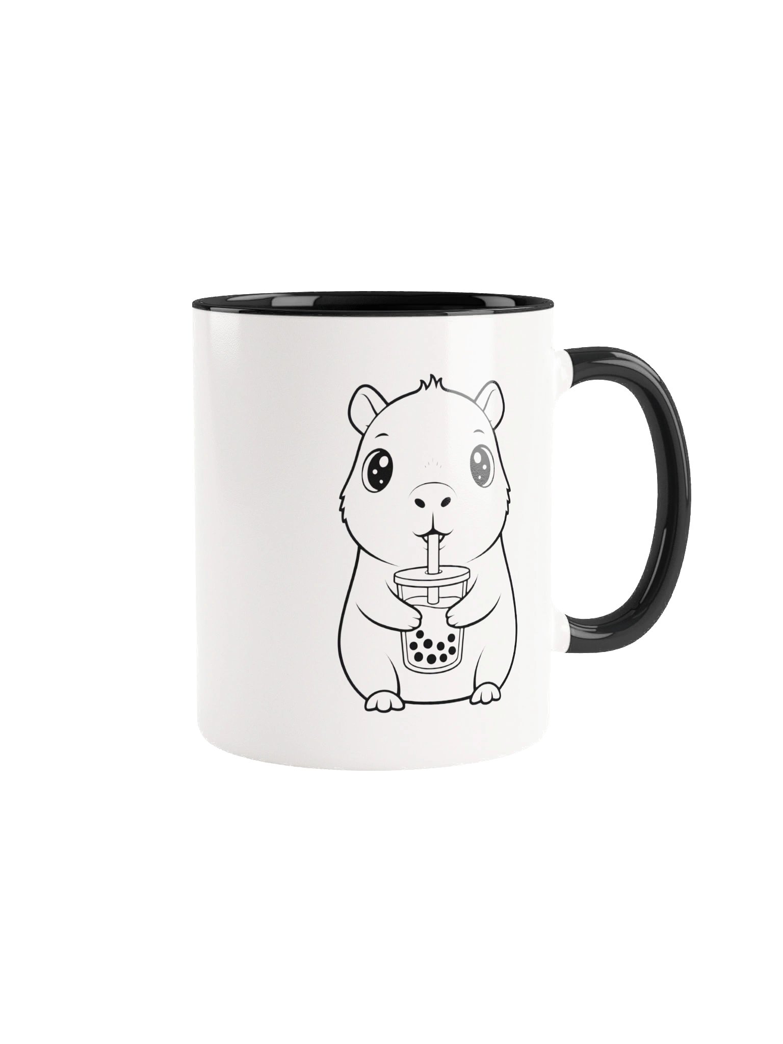Kawaii Capybara Drinking Bubble Tea Mug, Cute Boba Lover Gift, 11oz Ceramic Cup, Present for Animal Lover product image (1)