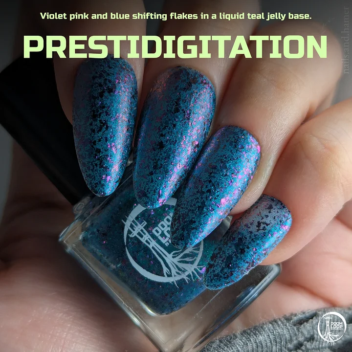 PRESTIDIGITATION - Metallic Teal and Shifting Violet-Blue-Pink Flakes Nail Polish product image (1)