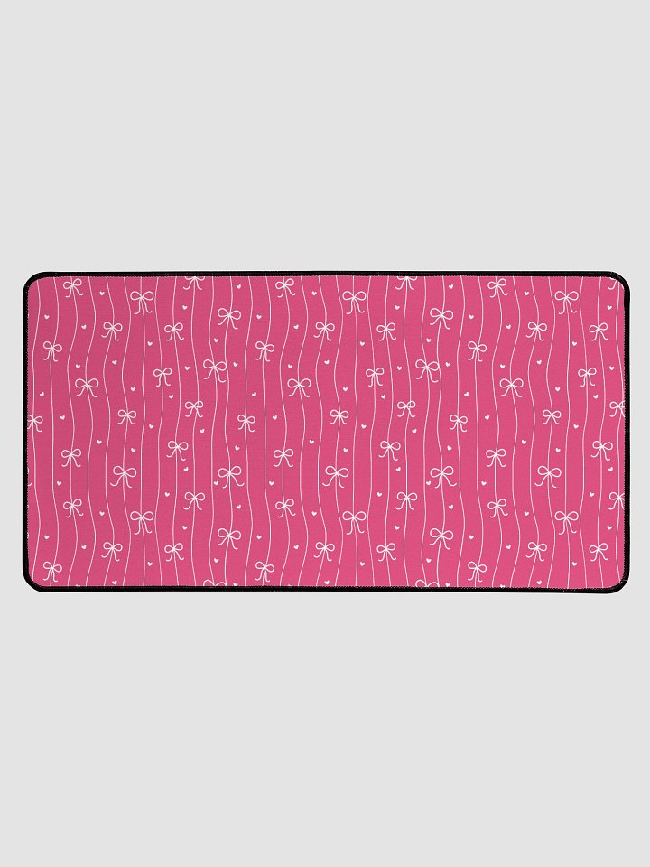 Pink Bow Coquette Desk Mat-''15.5 x31.5'' product image (1)