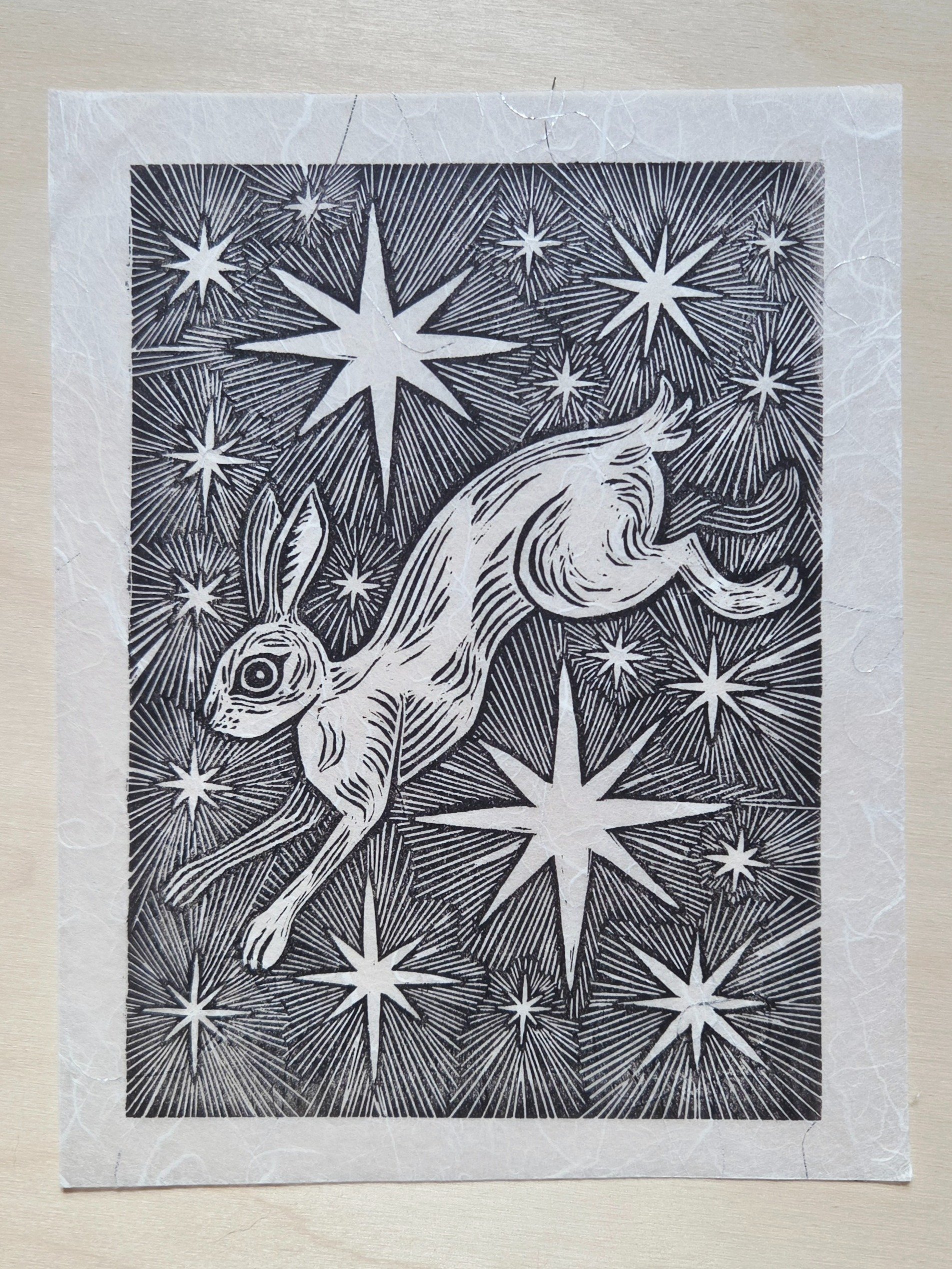 Starry Rabbit Block Print product image (1)