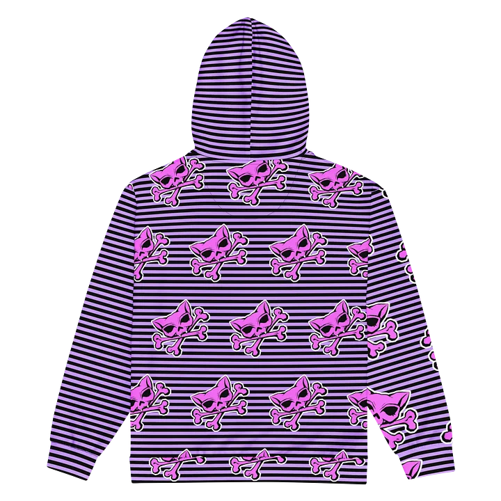 Blaque and Purple Kat Skull Remix Stripped Hoodie product image (2)