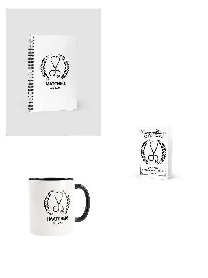 Match Day Gift Bundle Future Doctor Residency Matching Greeting Card Coffee Mug and Notebook product image (2)
