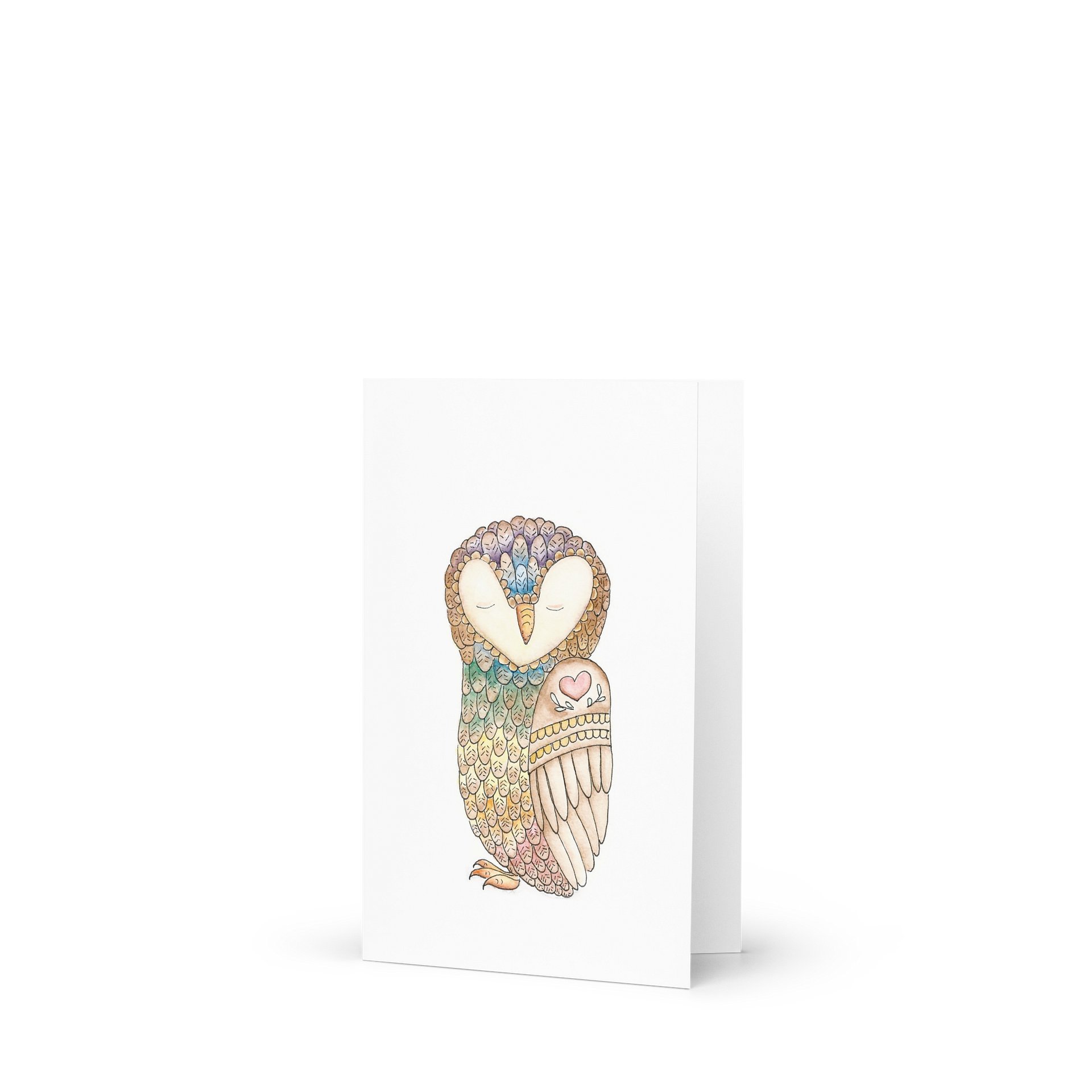 Watercolor Peace Owl Greeting Card product image (1)