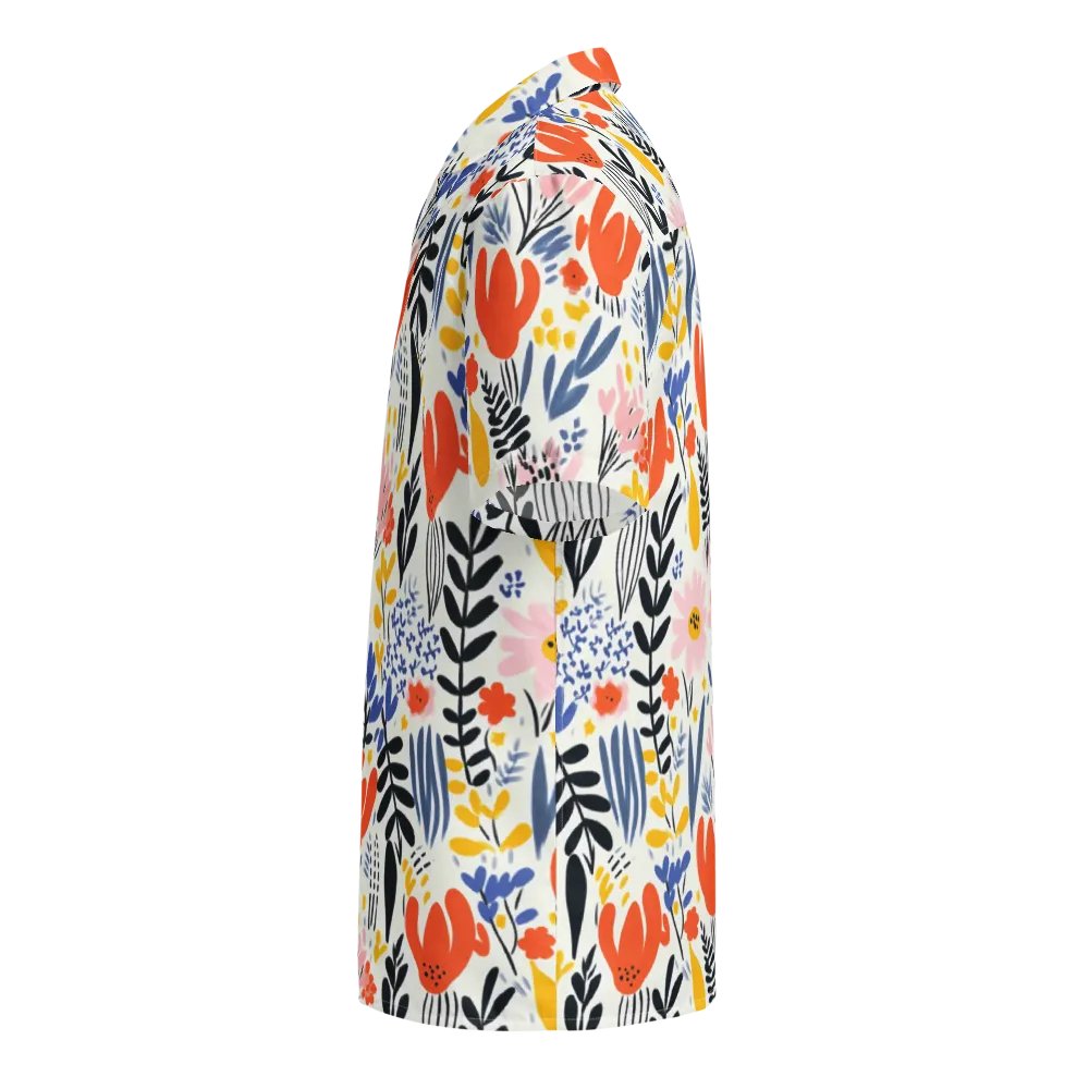 Retro Flowers Orange Hawaiian Shirt product image (9)