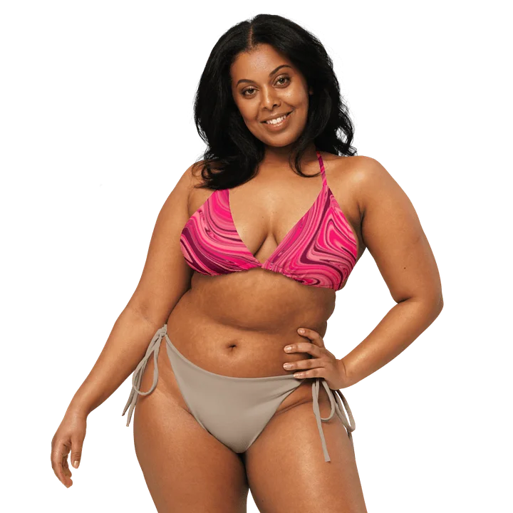 Padded String Bikini Top - Shades of Magenta Pink Digital Fluid Art product image (1)