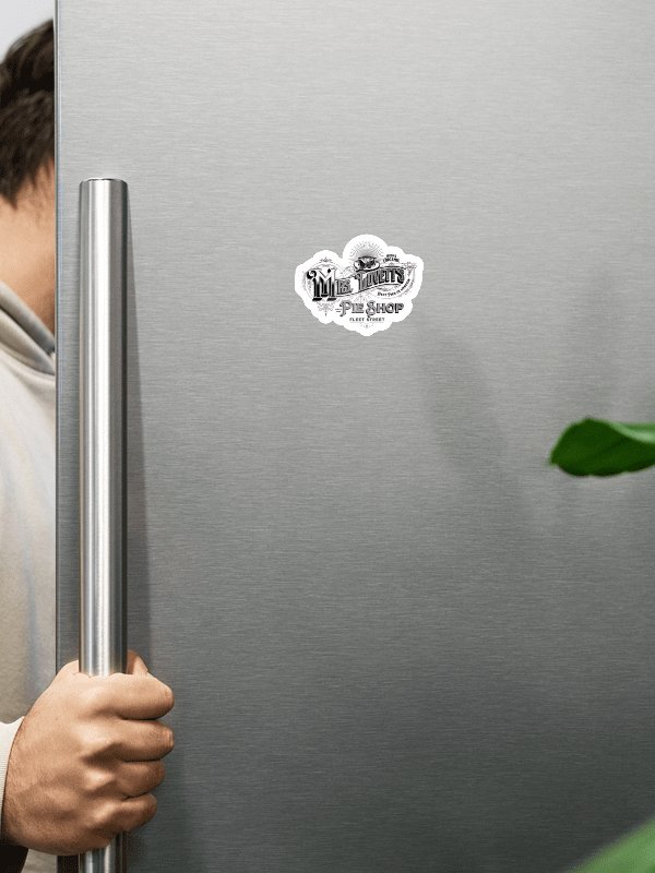 Mrs. Lovett’s Pie Shop Magnet – Die-Cut Fleet Street Fridge Decor for Broadway Fans product image (1)