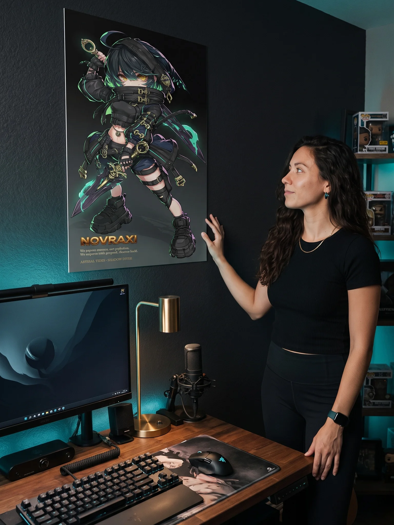 Shadow Diver Anime Poster | Dark Fantasy Gaming Wall Art product image (1)