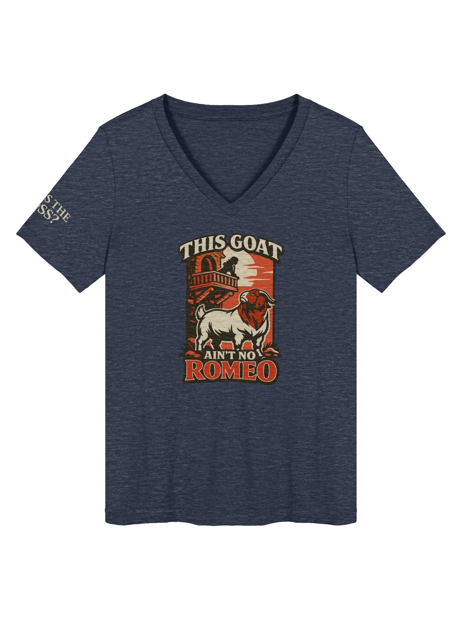 ROUND 44: THIS GOAT AIN'T NO ROMEO WOMEN'S V-NECK product image (2)