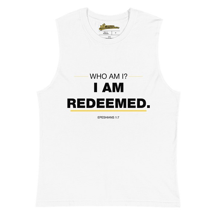 WHO AM I? I AM REDEEMED MUSCLE TEE (03/06) product image (2)
