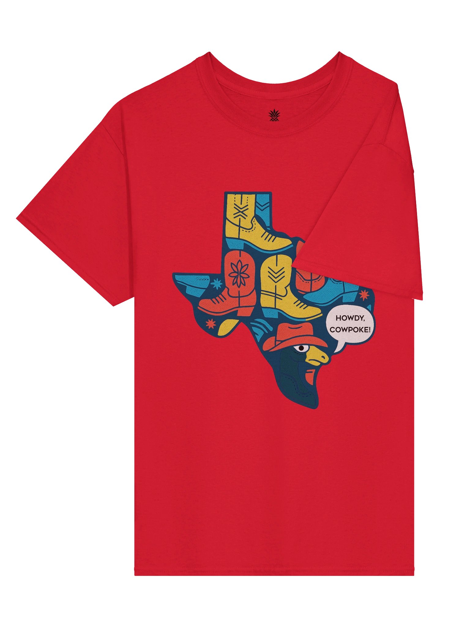 "Howdy, Cowpoke!" Cowboy Hat Duck Texas State Shaped Boxy Fit Unisex T-Shirt product image (19)