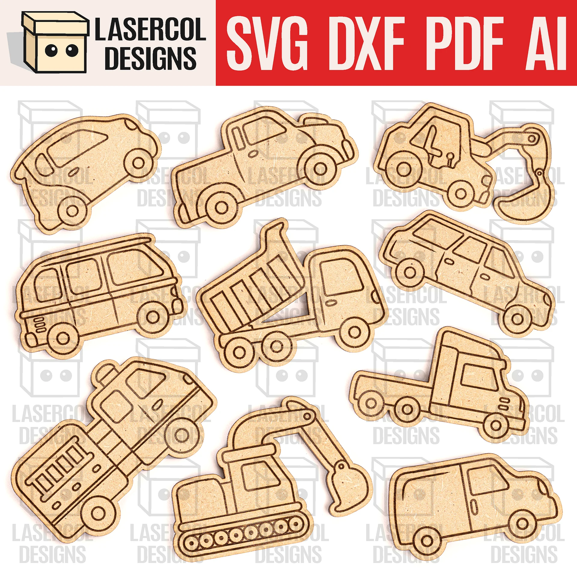 Cars Paint Kit DIY Cut Outs - Laser Cut Files product image (1)