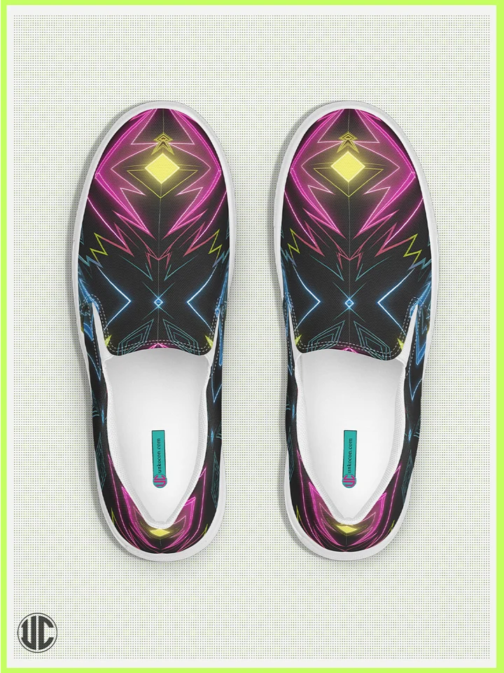 UnkoCon – Neon Kaleidoscope Women’s Slip-On Shoes product image (1)