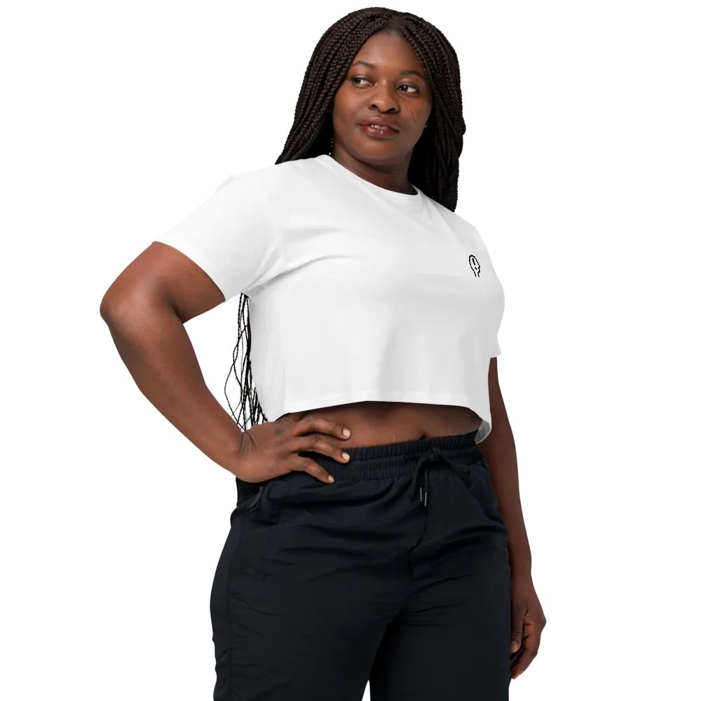 EXCLAIMING MENTALLY (L.C. black) embroidered cotton crop top product image (17)