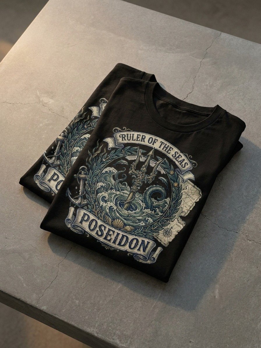Poseidon – Ruler of the Seas Vintage T-Shirt product image (2)