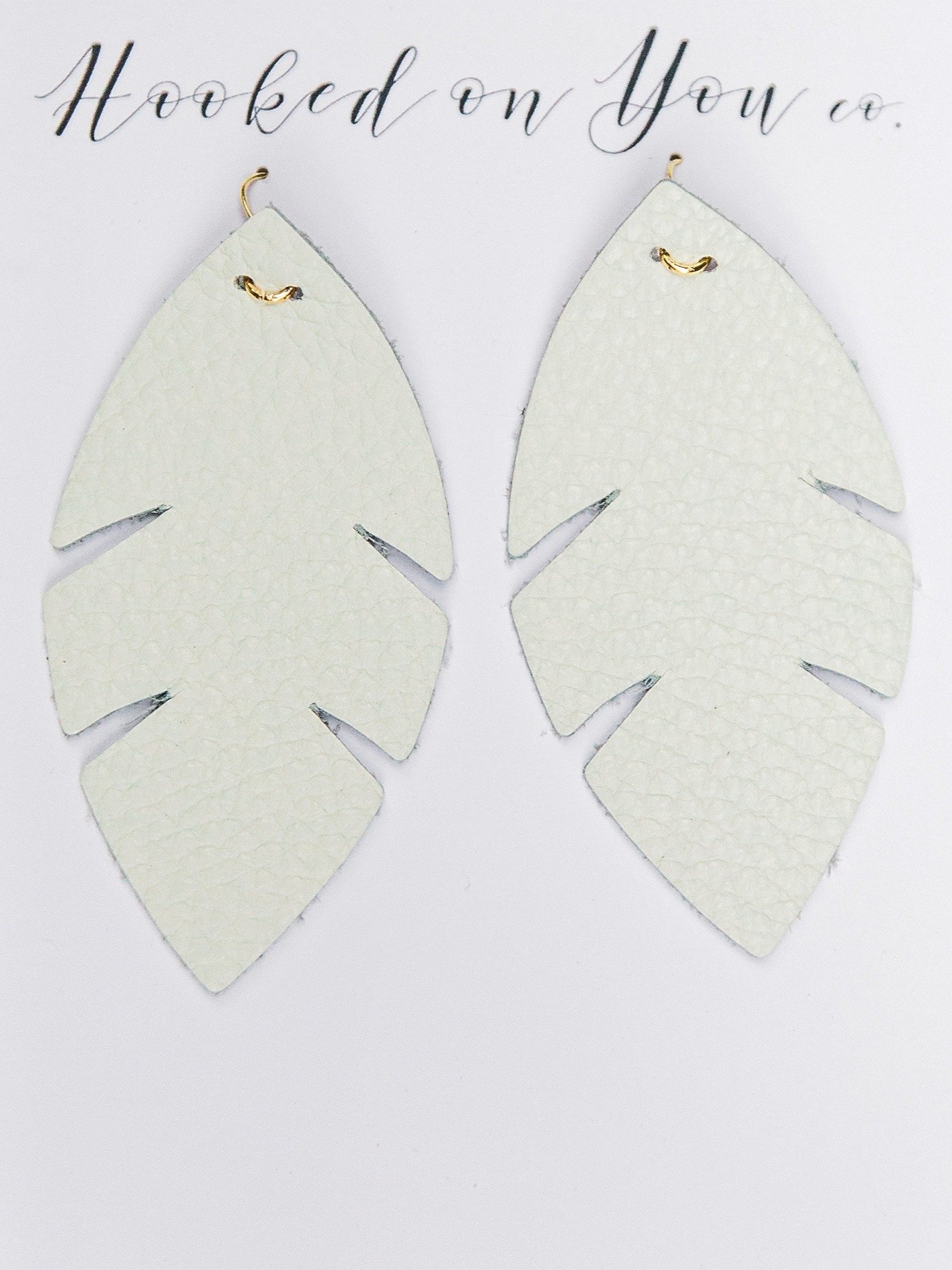 White Palm Leather Earrings product image (2)