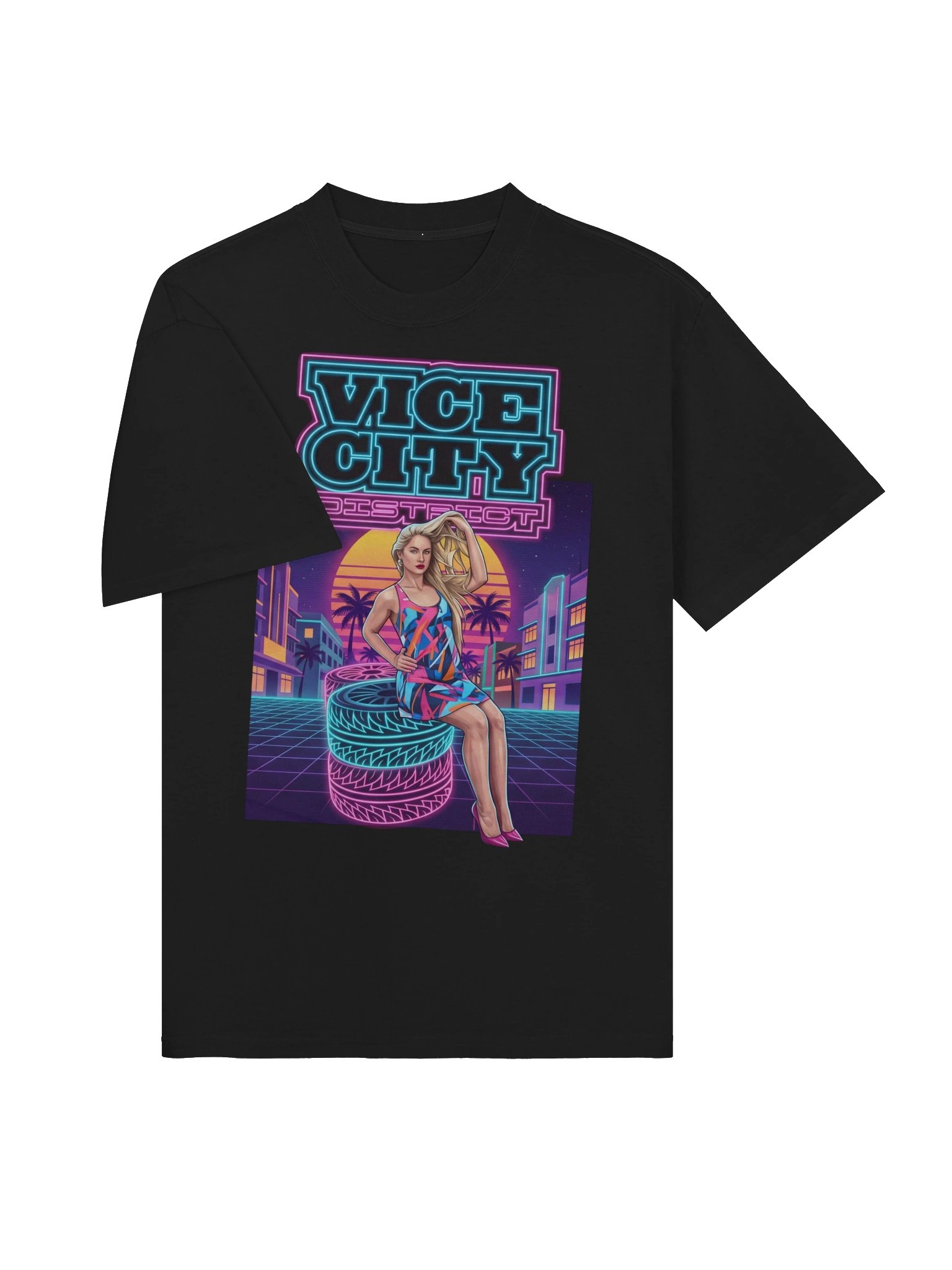 Vice City District electric Wave Tee product image (3)