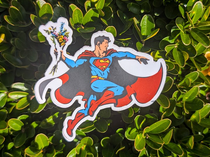 "Flowers for Superman" | Waterproof Vinyl Sticker product image (1)