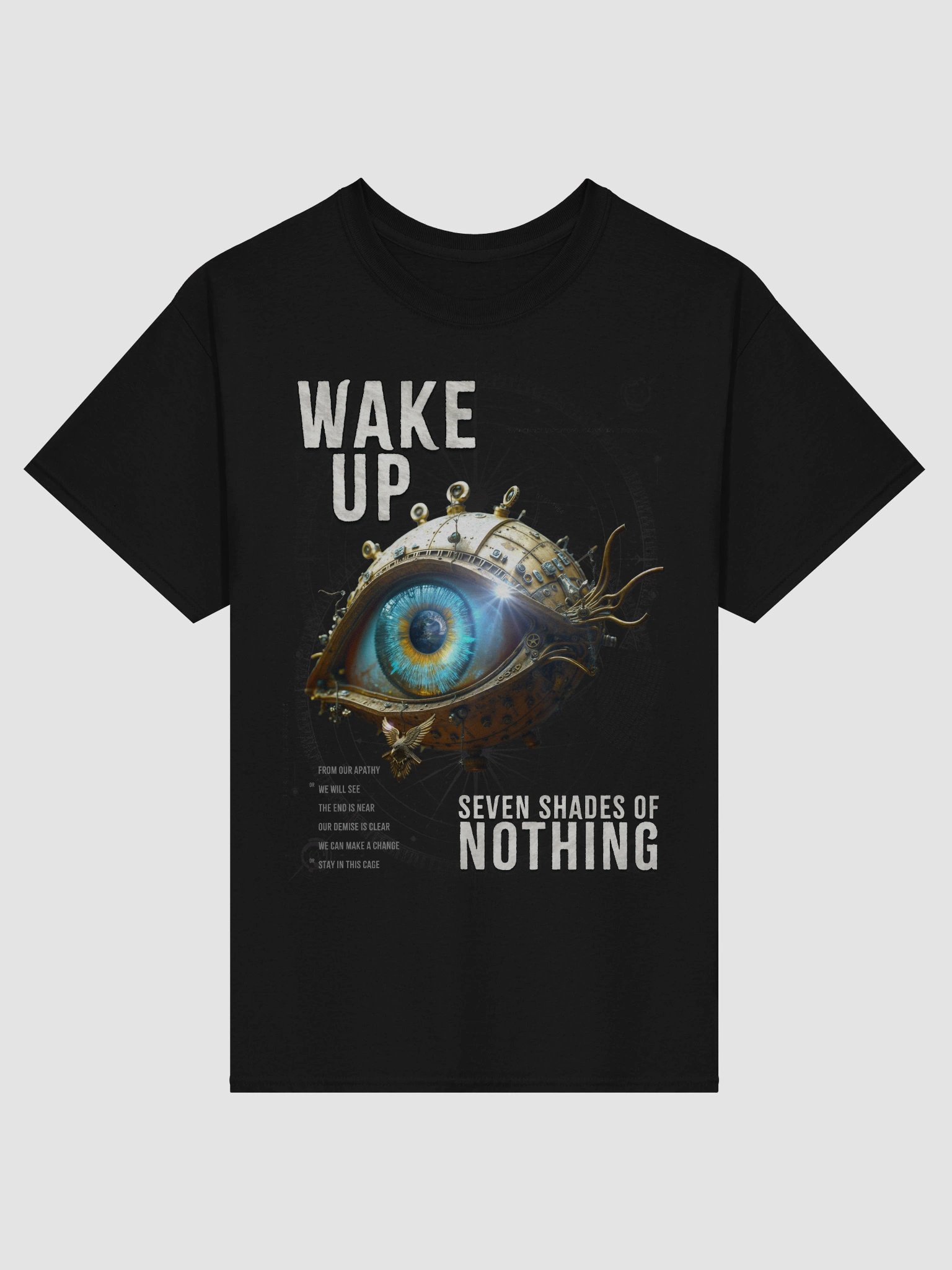 “Wake Up” single artwork tee – cinematic rock shirt from Seven Shades of Nothing - Gildan Heavyweight T-Shirt product image (5)
