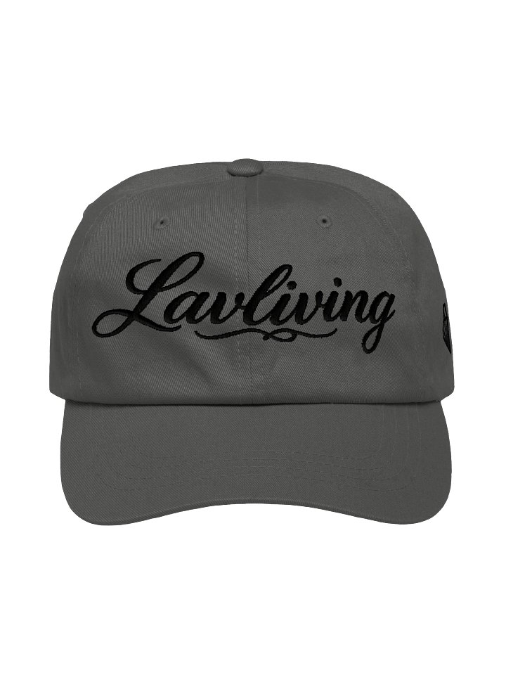 Lavliving — Premium Black Script Grey Dad Hat — actual product view