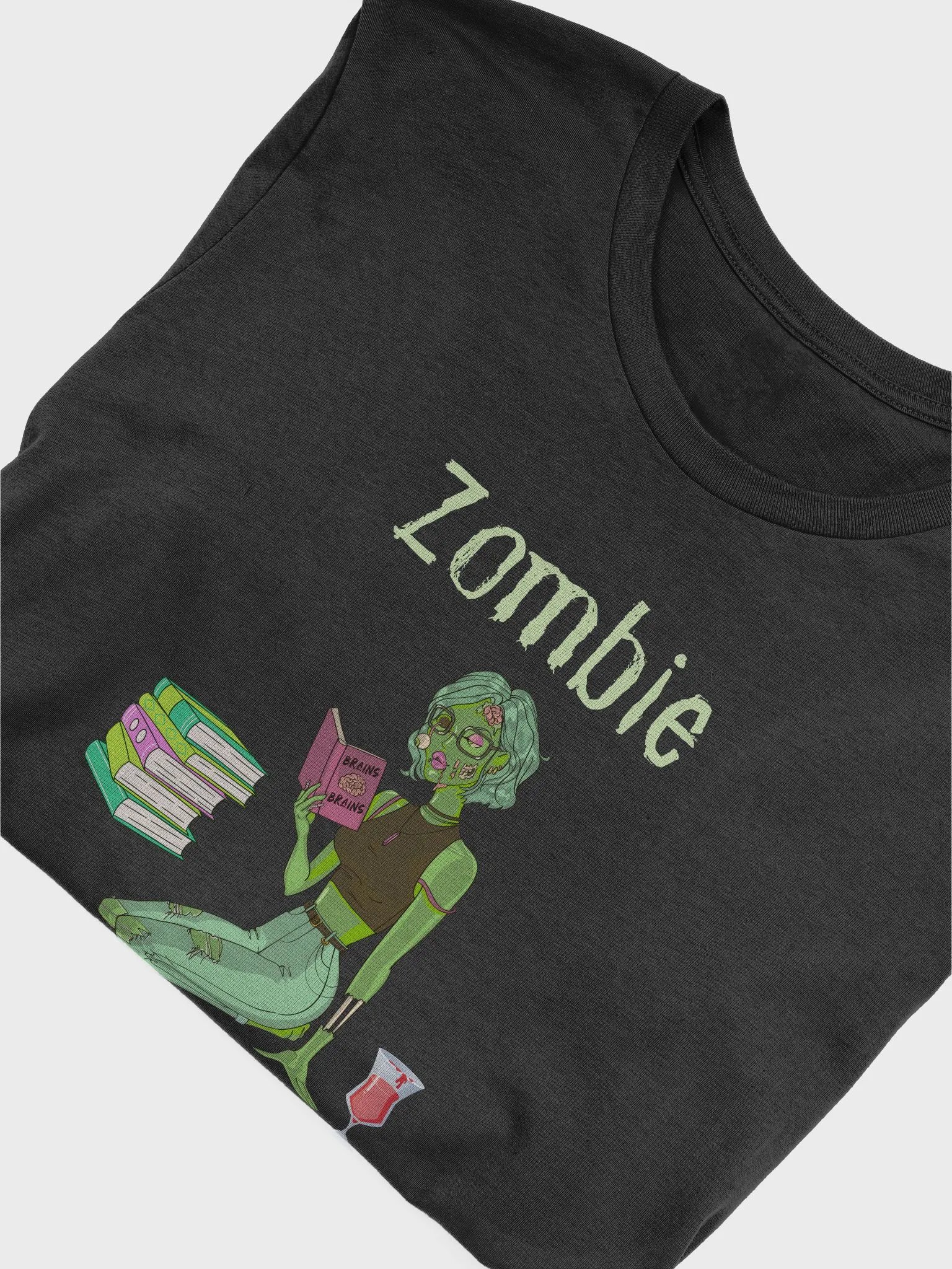 Zombie Book Lover Black T-shirt product image (5)