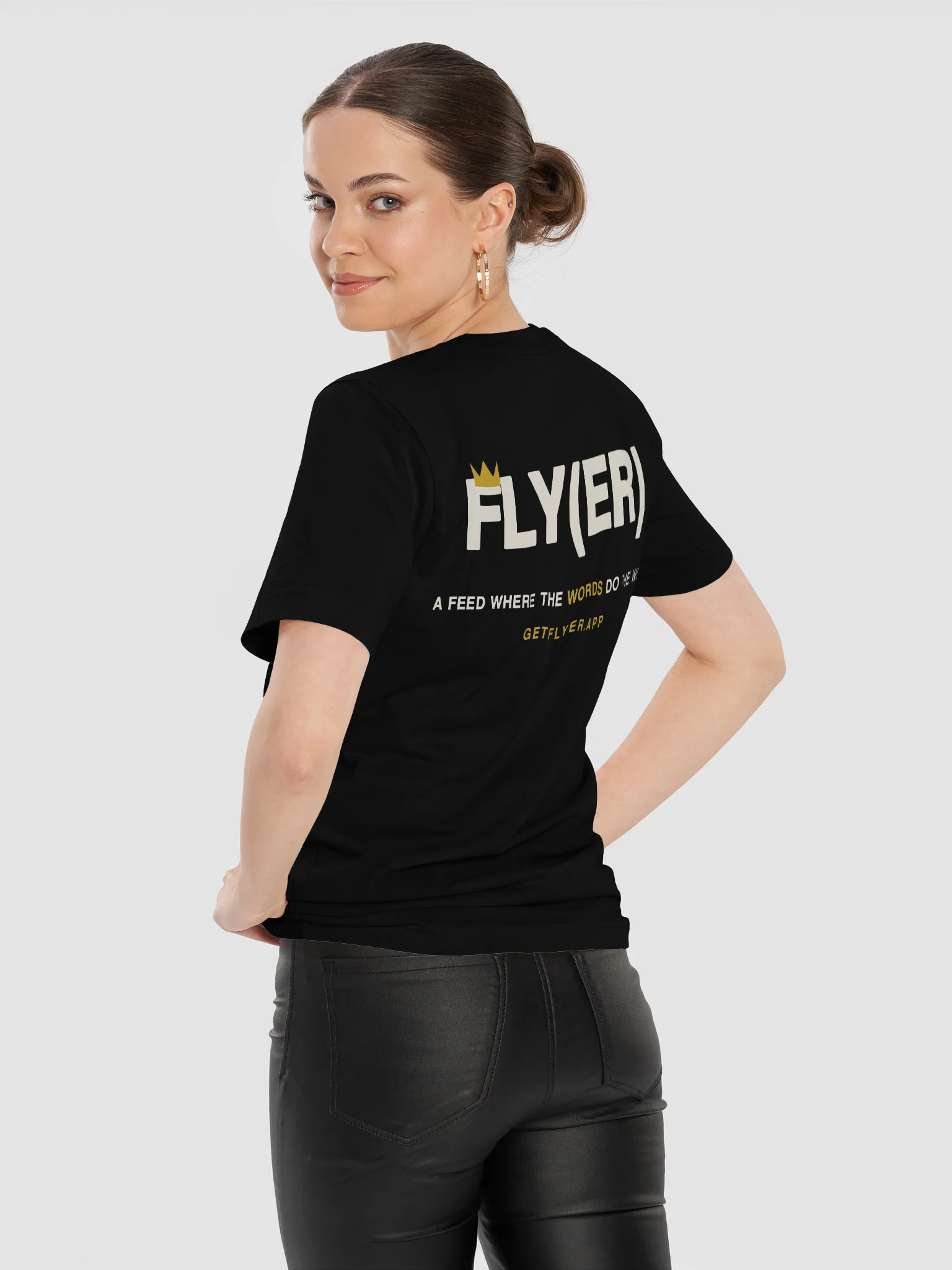 The Flyer Soft Tee — Black & Cream product image (12)