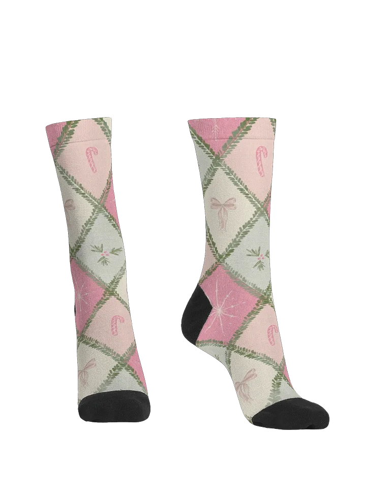 Candy Cane Diamond Crew Socks product image (2)