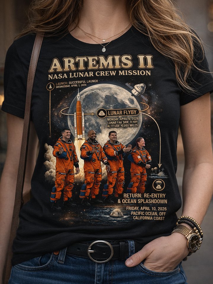Artemis II Mission Crew Shirt | NASA Space Launch 2026 Official Commemorative Tee product image (2)
