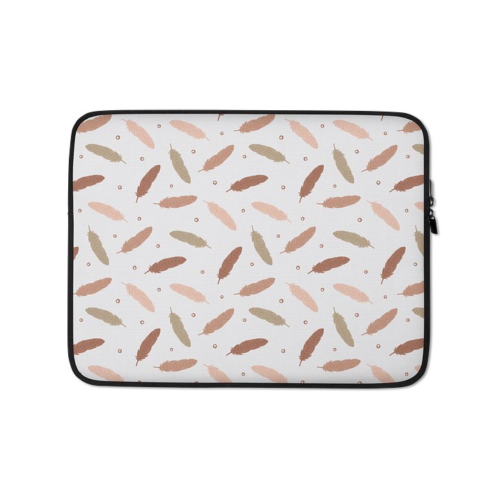 Mocha Mousse Feathers Laptop Sleeve product image (1)