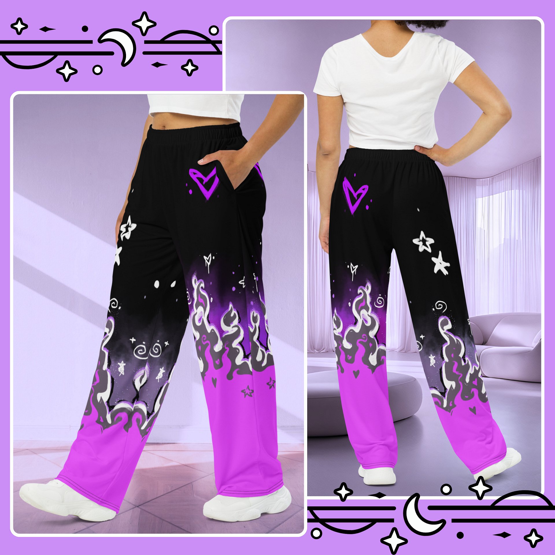 RISE Collection: Subtle Asexual Pride Phoenix Wide Leg Pants product image (2)