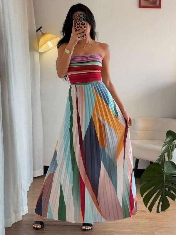 ADLEST Elegant Tube Dress With Waist Pintuck Design For Women product image (1)