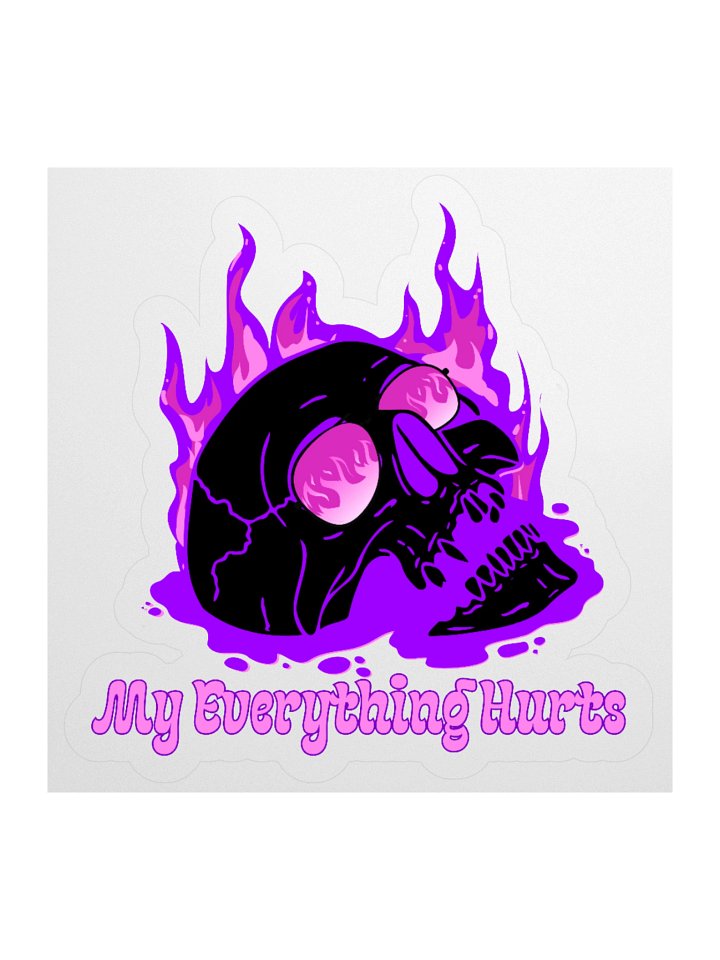 Small My Everything Hurts! Purple Skull Sticker product image (1)