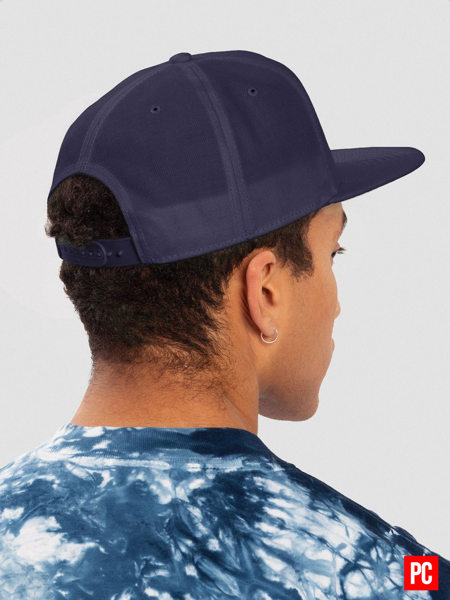 Plain Color Navy Wool Blend Snapback Cap product image (3)