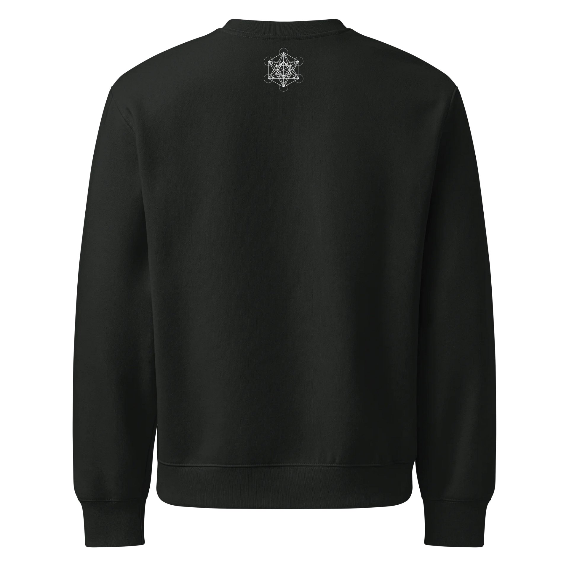 Black Sweater – White Metatron’s Cube (Front & Back Design) product image (2)