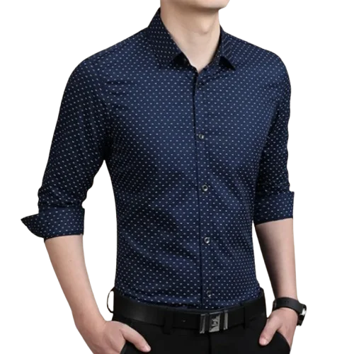 Brand Fashion Male Shirt Long-Sleeves Tops Polka Dot Printing Mens Dress Shirts Slim Men Shirt Plus Size M-5XL FGT product image (1)