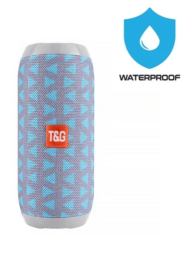 TG117 Portable Wireless Bluetooth Waterproof Speaker - USB/TF/FM Radio (Light Blue/Gray) product image (1)