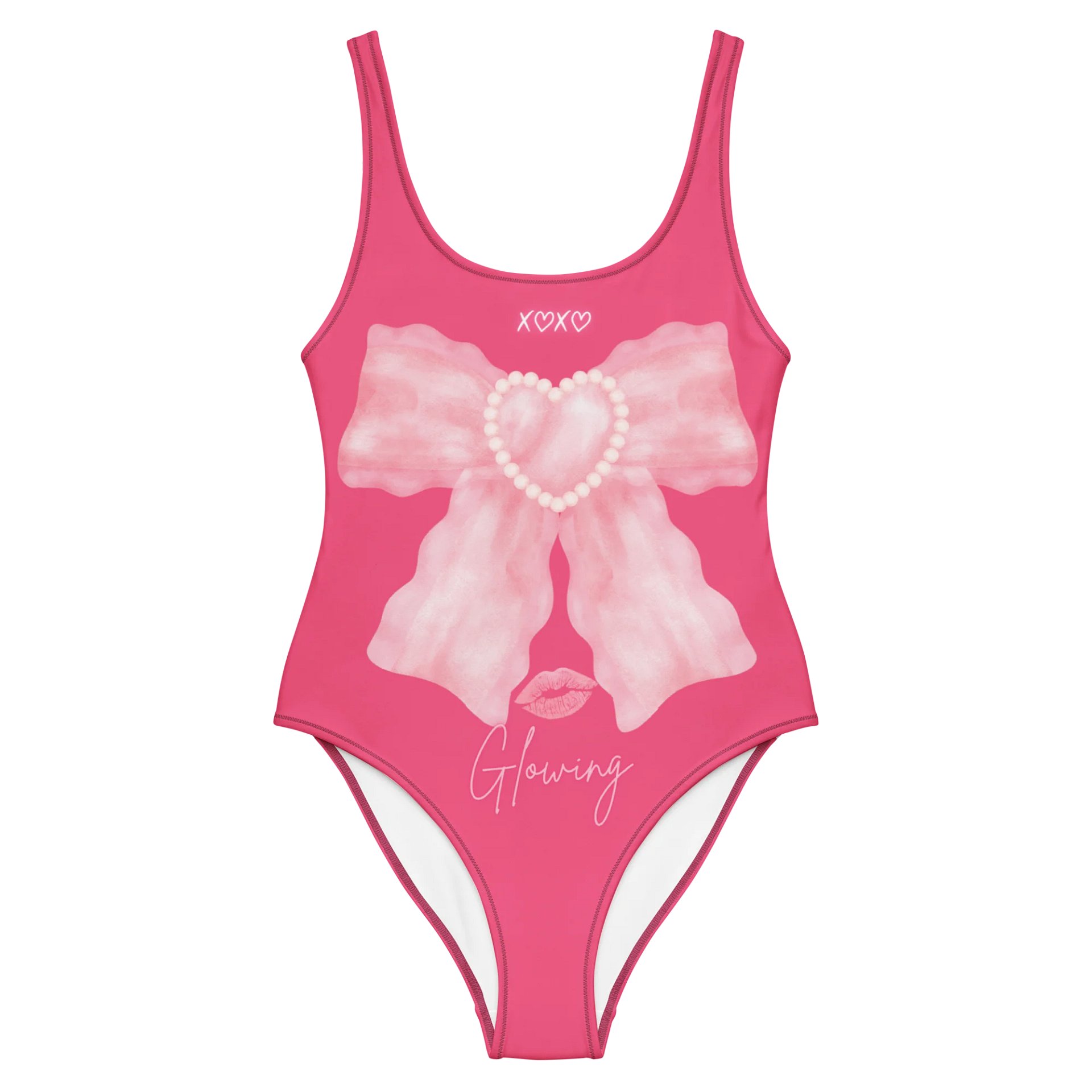 🎀 Glowlita "Pink Twilight" Pearl-Bow Glow One-Piece product image (1)