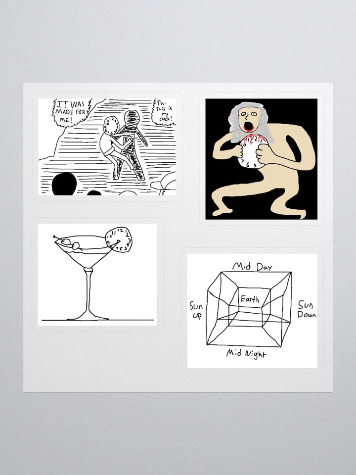 Junji Ito, Saturn, Martini, Tesseract Clock Stickers product image (1)