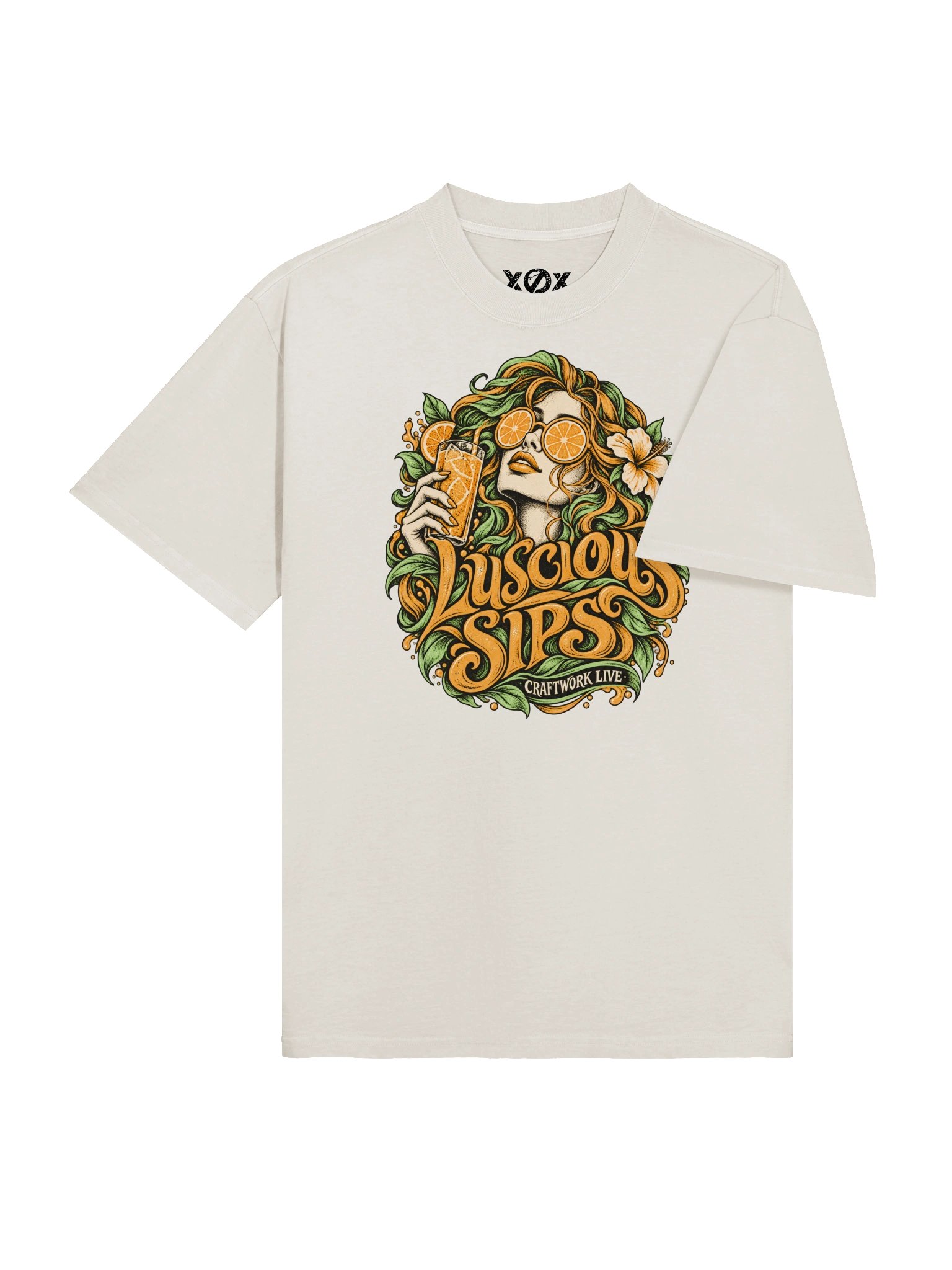 LUSCIOUS SIPS — Women’s Oversized Kombucha Graphic T-Shirt product image (4)