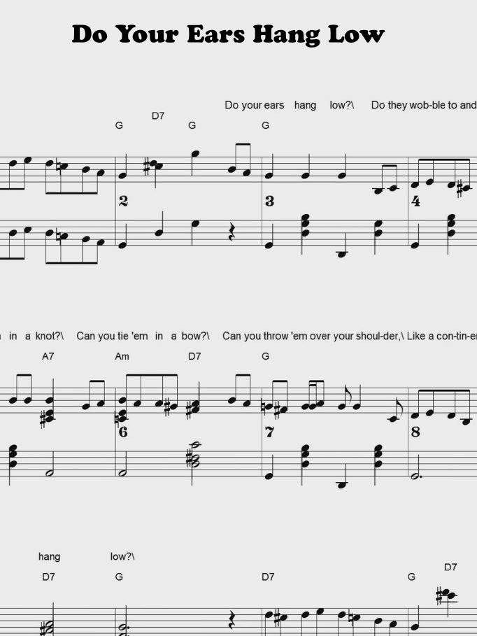 Do Your Ears Hang Low - CS - Piano sheet music product image (1)